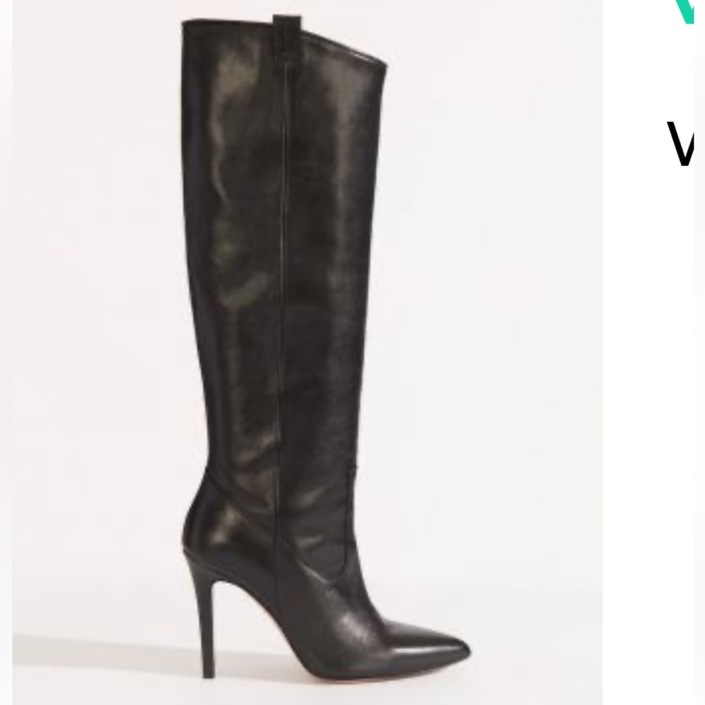 NWT Veronica Beard Black Stiletto Knee High Boot Size 37.5 - stunning